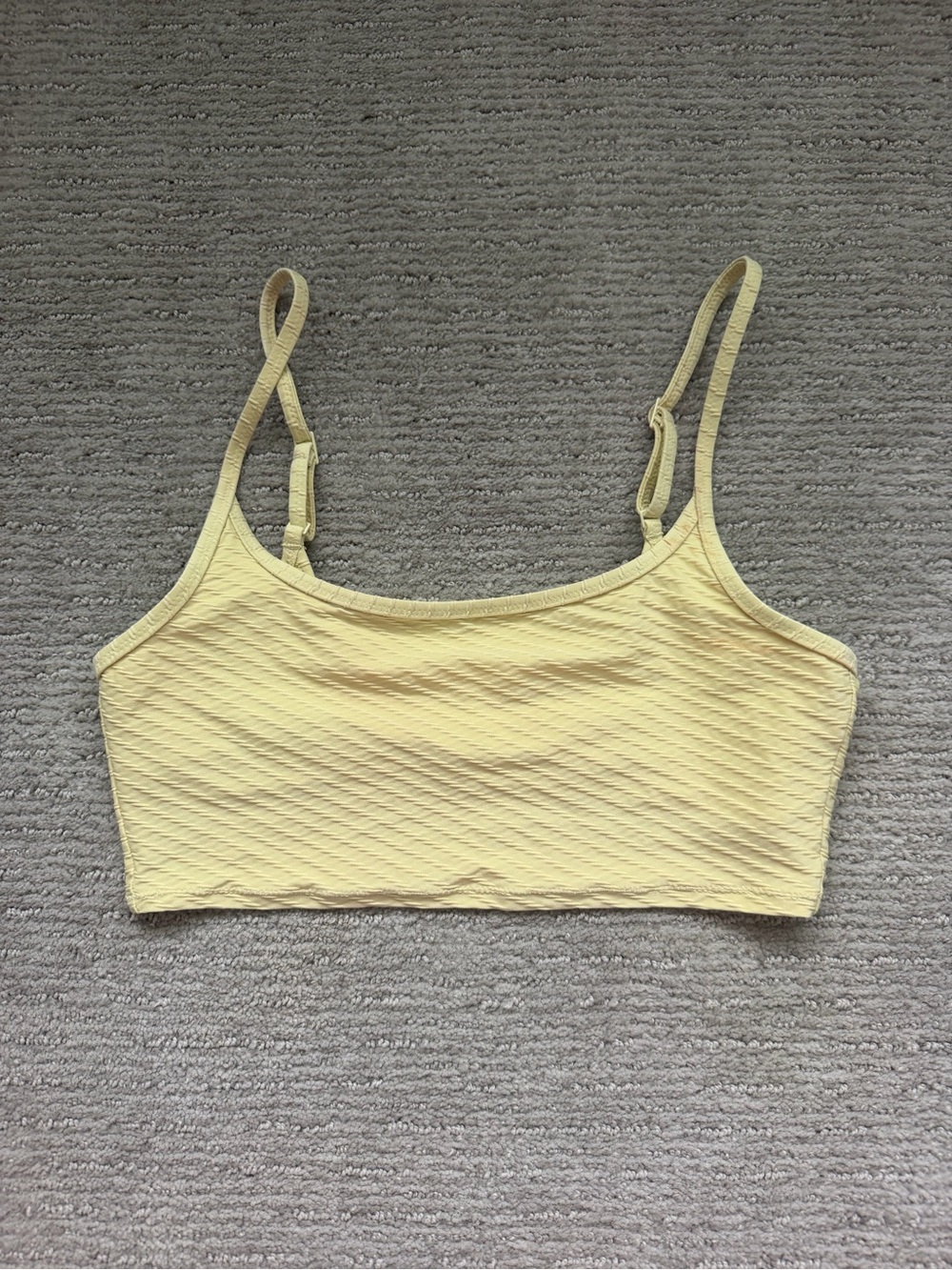 Yellow Ribbed Bikini Top - Picture 1 of 5